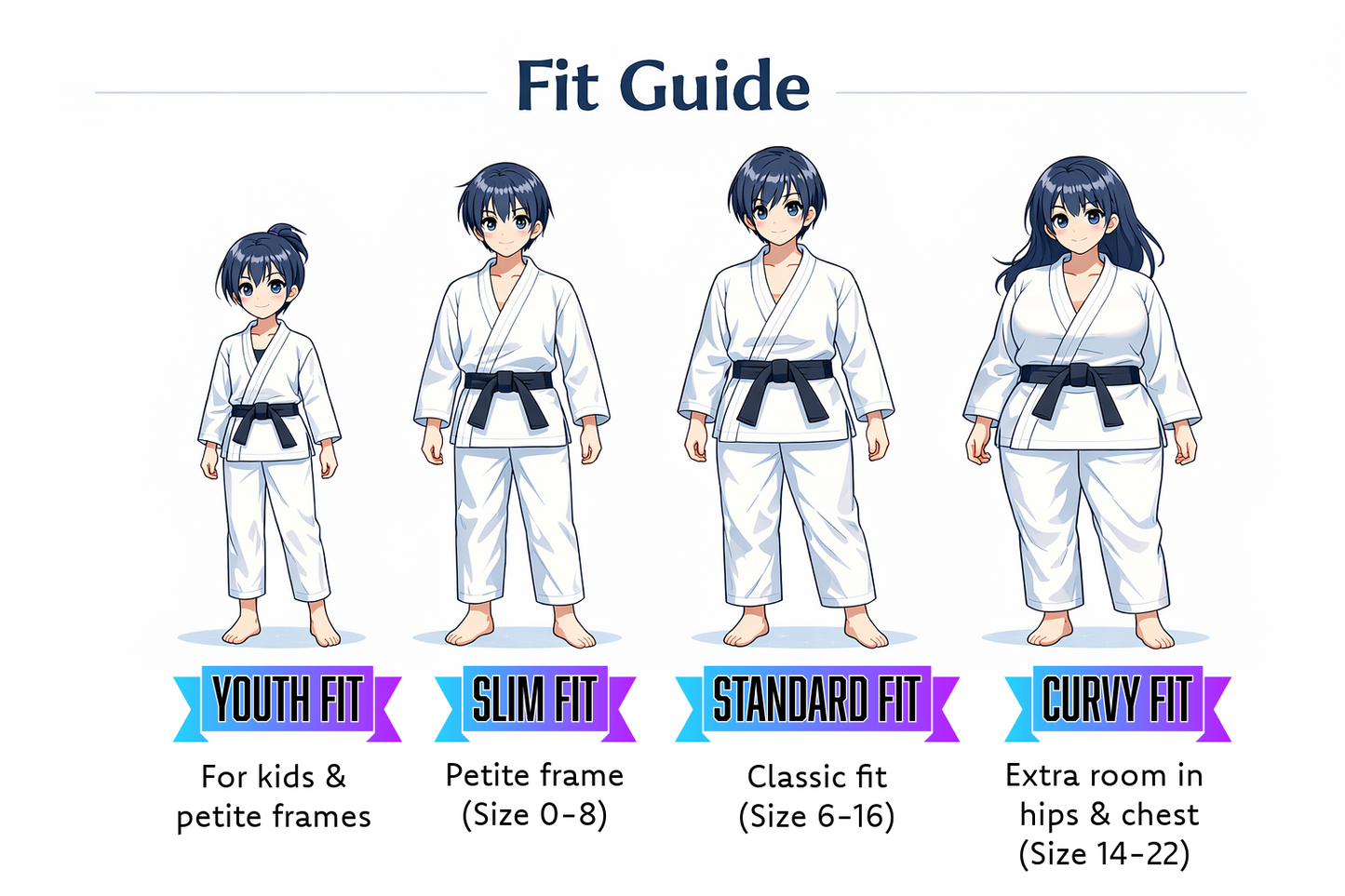 Women’s Karate Gi – Musha Blue (Slim, Standard & Curvy Fit)