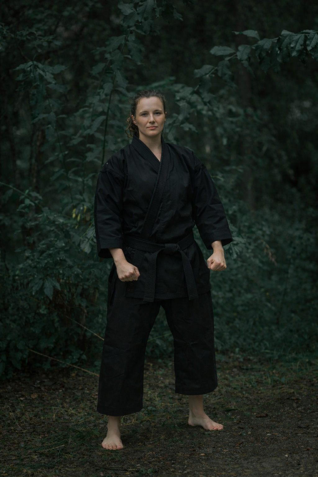 Women’s Heavyweight Karate Gi – Black Edition (14 oz Traditional Cotton)