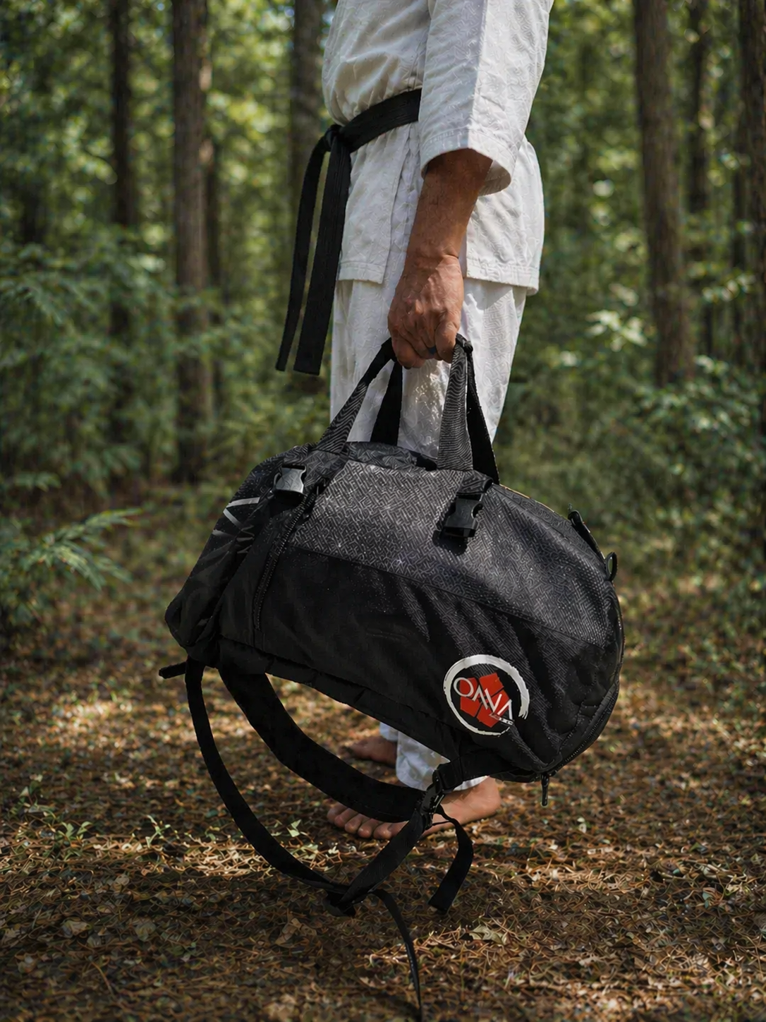     martial arts duffel bag with gear inside