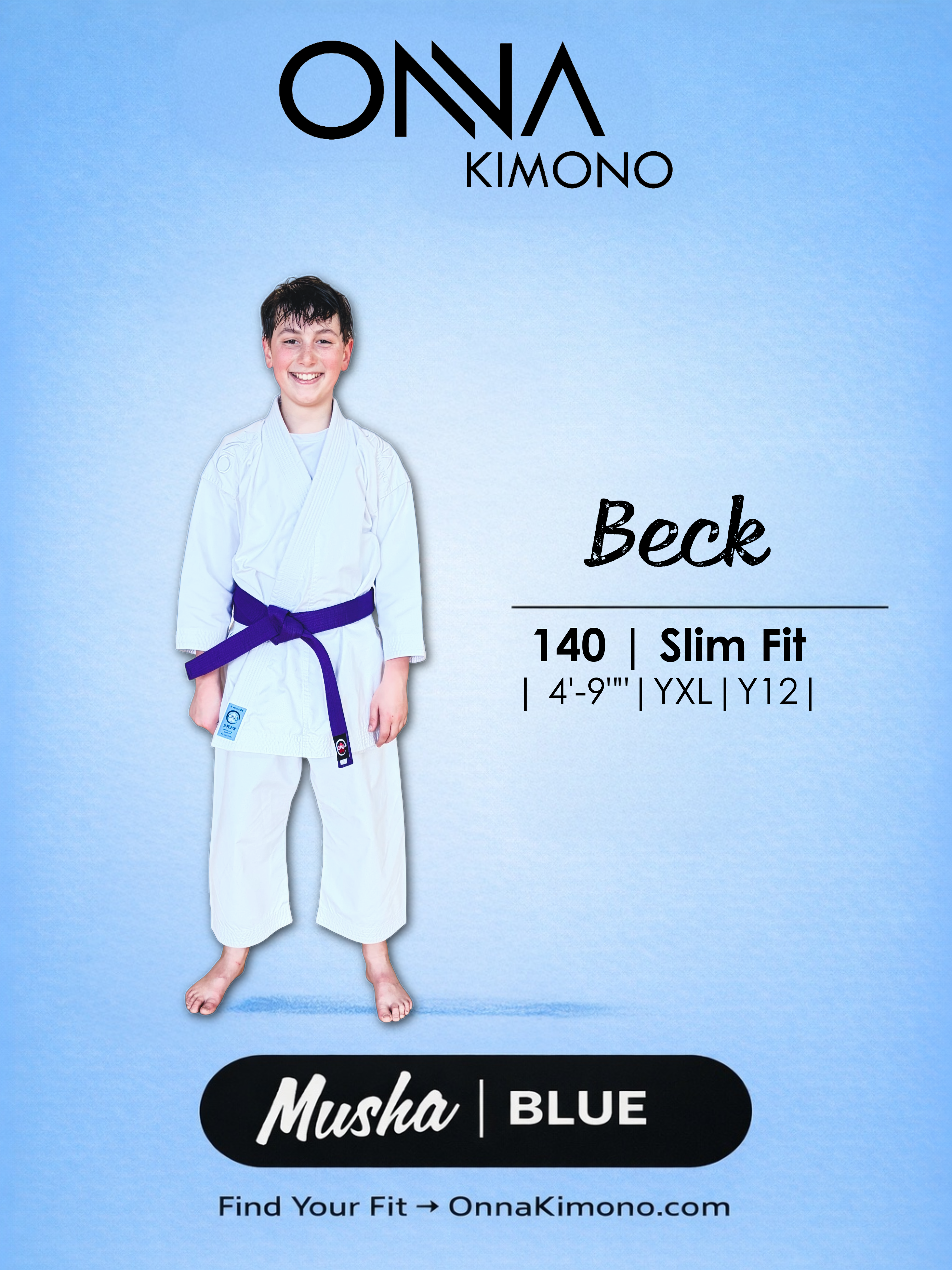 Women’s karate gi fit check – 4’9”, size 140 slim fit